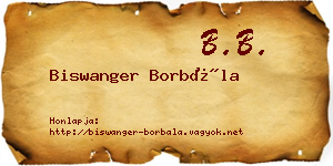 Biswanger Borbála névjegykártya